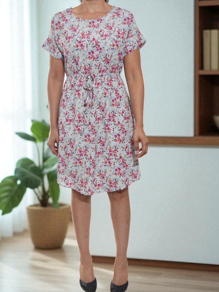 Ladies Pink Floral Tunic Dress - StylePhase SA