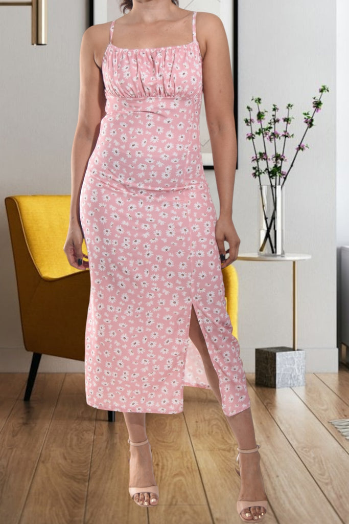 Ladies Pink Flower Zip Dress - StylePhase SA