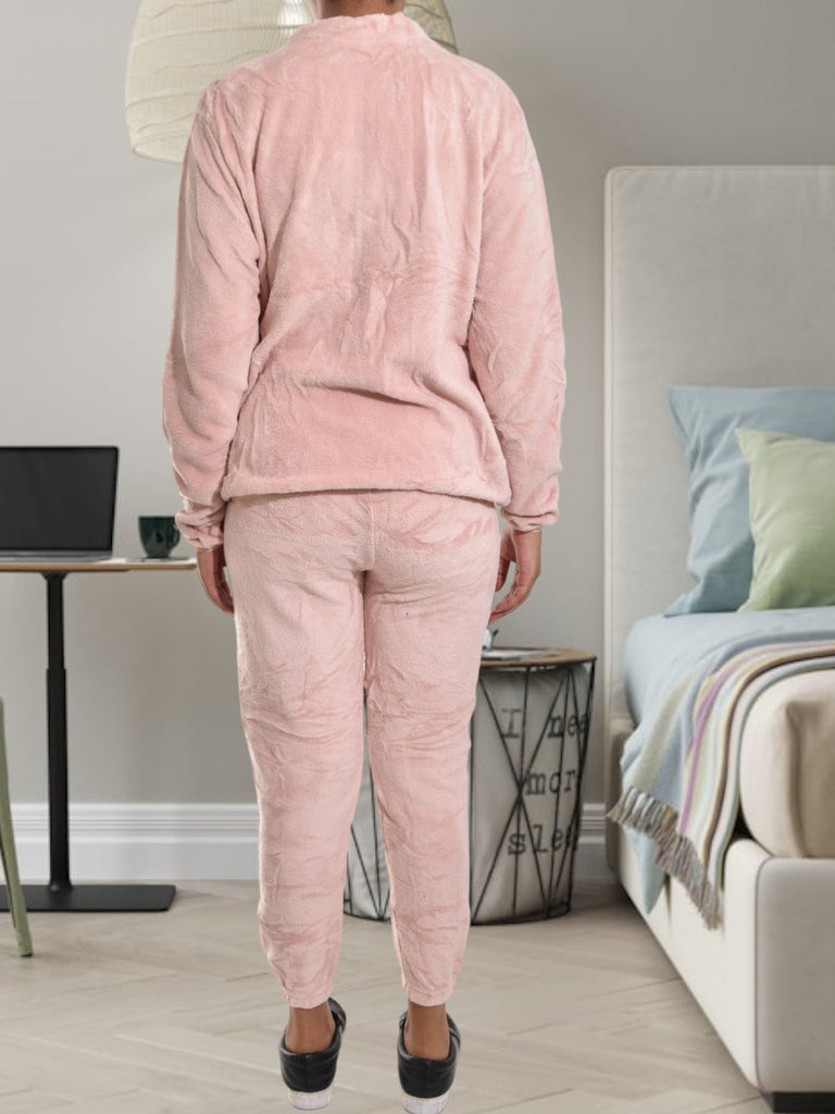 Ladies Pink Fluffy Tracksuit - StylePhase SA