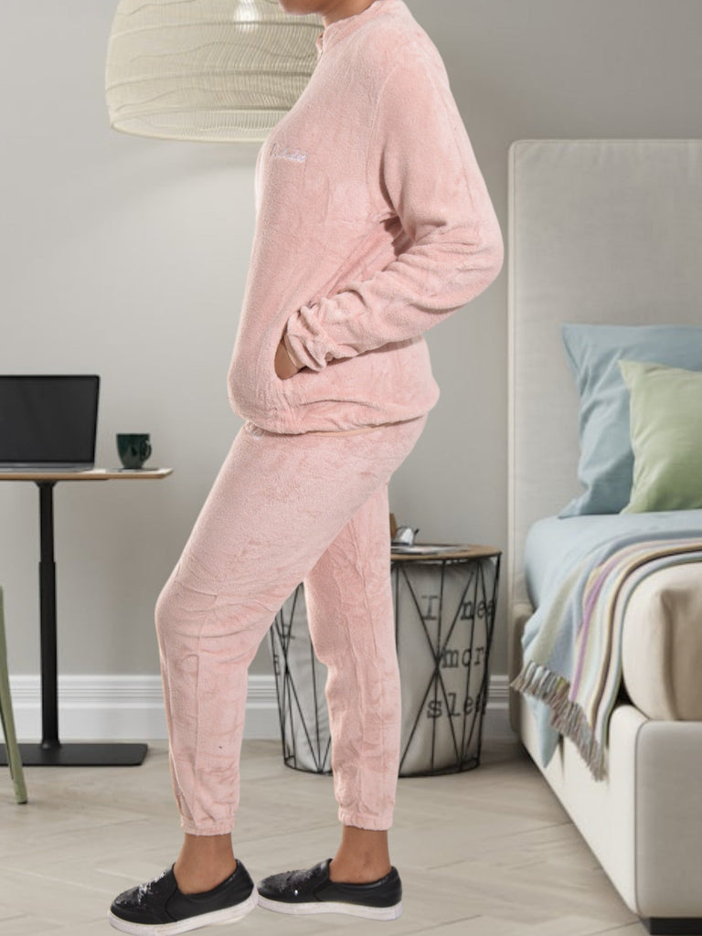 Ladies Pink Fluffy Tracksuit - StylePhase SA