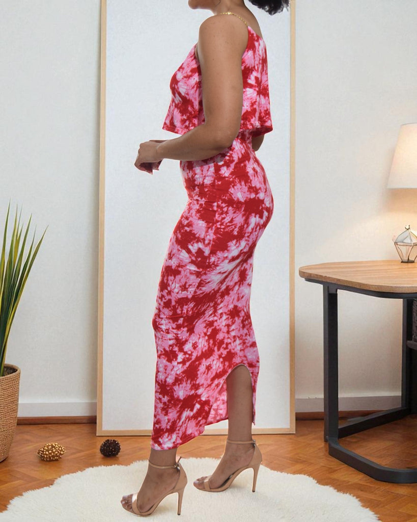 Ladies Pink Front Ruffle Dress - StylePhase SA