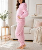 Ladies Pink Kangaroo Hoody Plush Pj Set - StylePhase SA