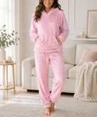 Ladies Pink Kangaroo Hoody Plush Pj Set - StylePhase SA