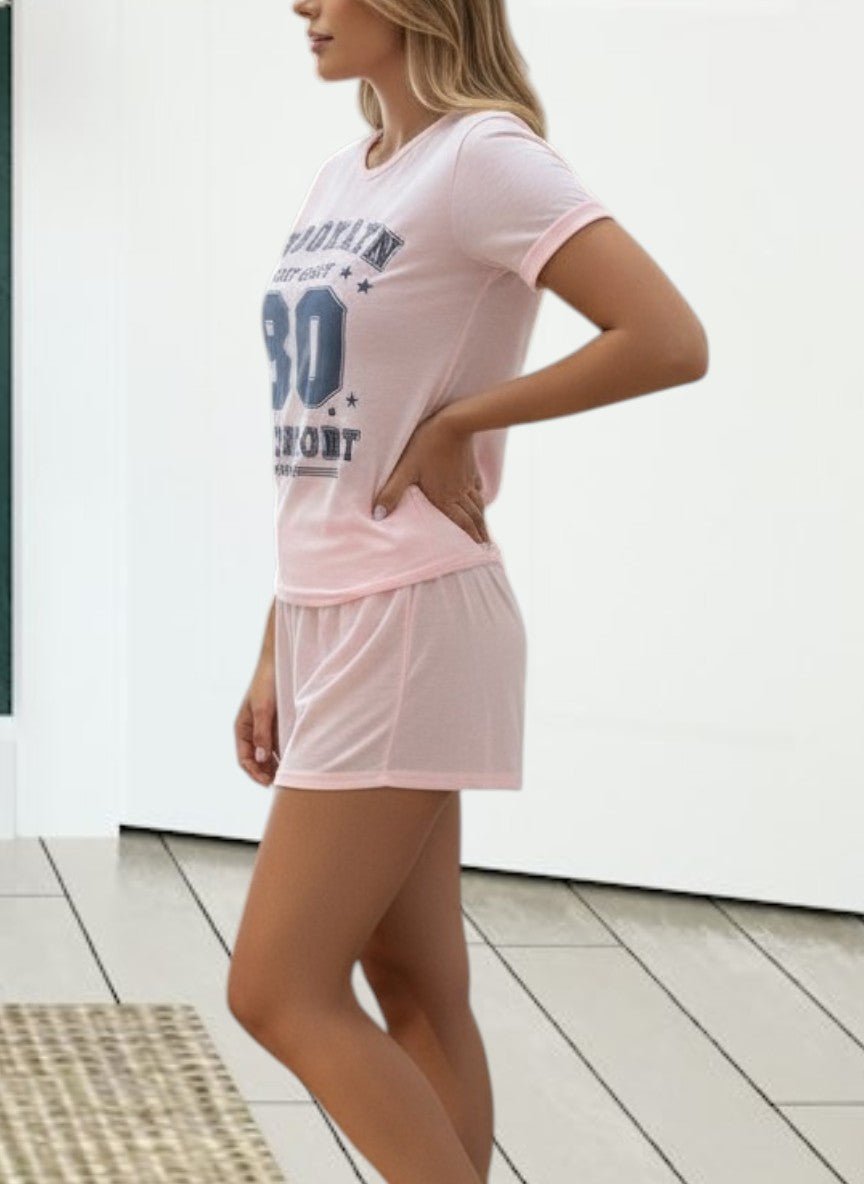 Ladies Pink Knit Pj Set - Brooklyn - StylePhase SA