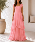 Ladies Pink Layered Maxi Dress - StylePhase SA