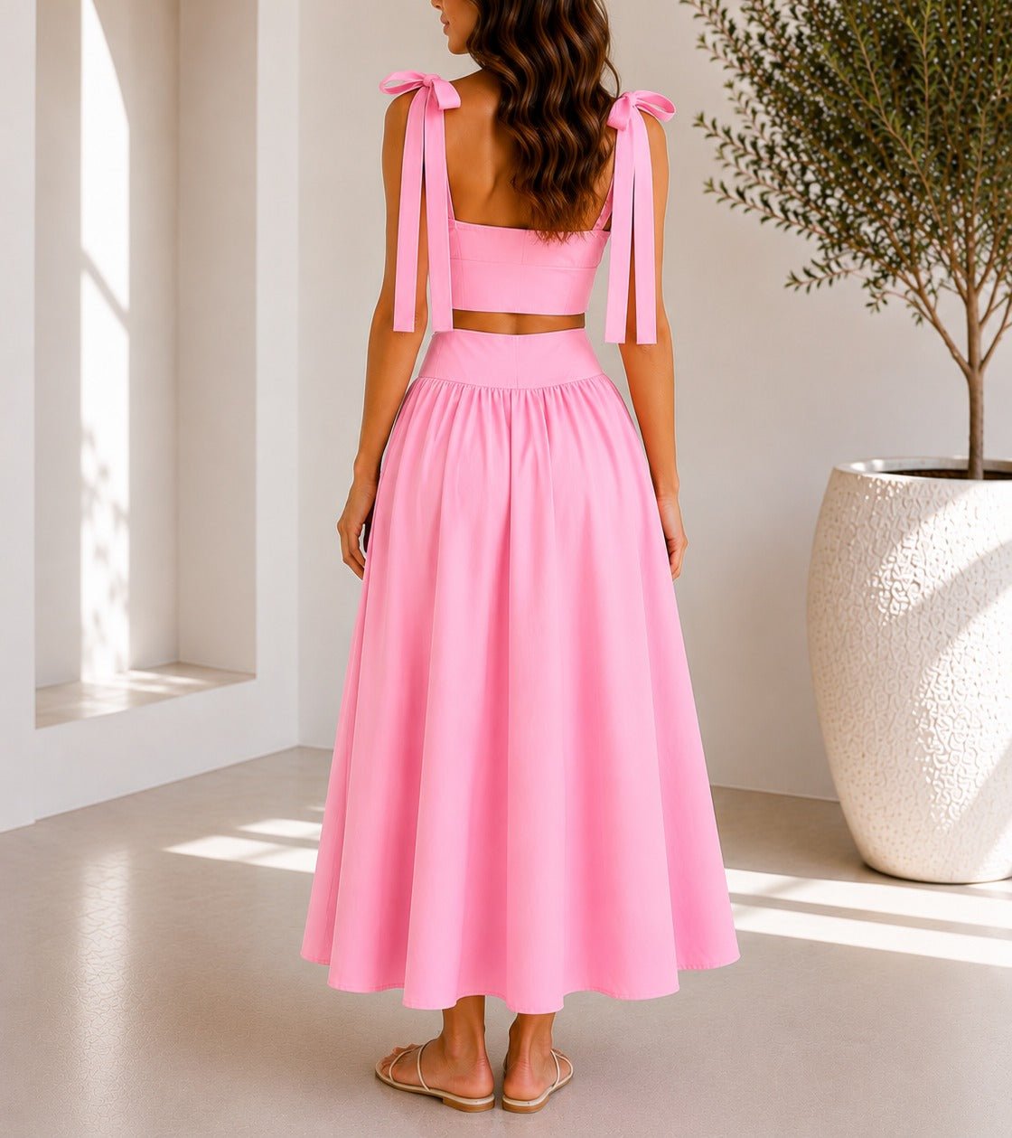 Ladies Pink Maxi Two-Piece Set - StylePhase SA