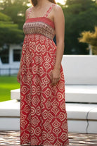 Ladies Pink Pattern Strappy Dress - StylePhase SA