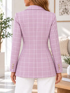 Ladies Pink Plaid Blazer - StylePhase SA