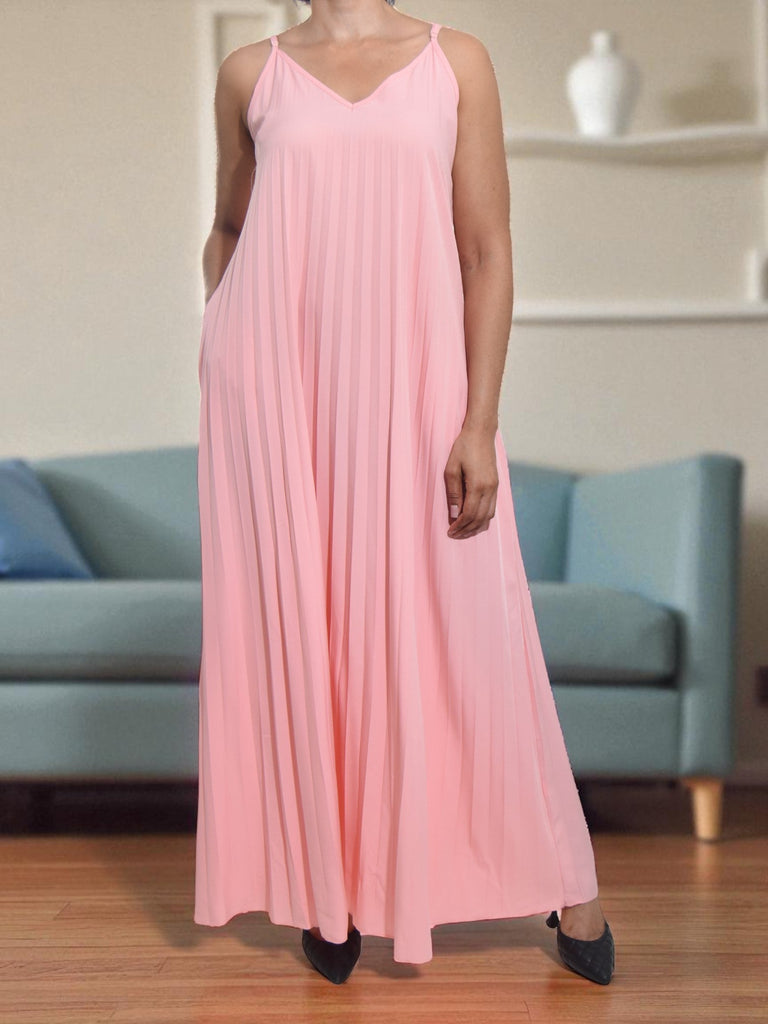 Ladies Pink Pleated Pocket Dress - StylePhase SA