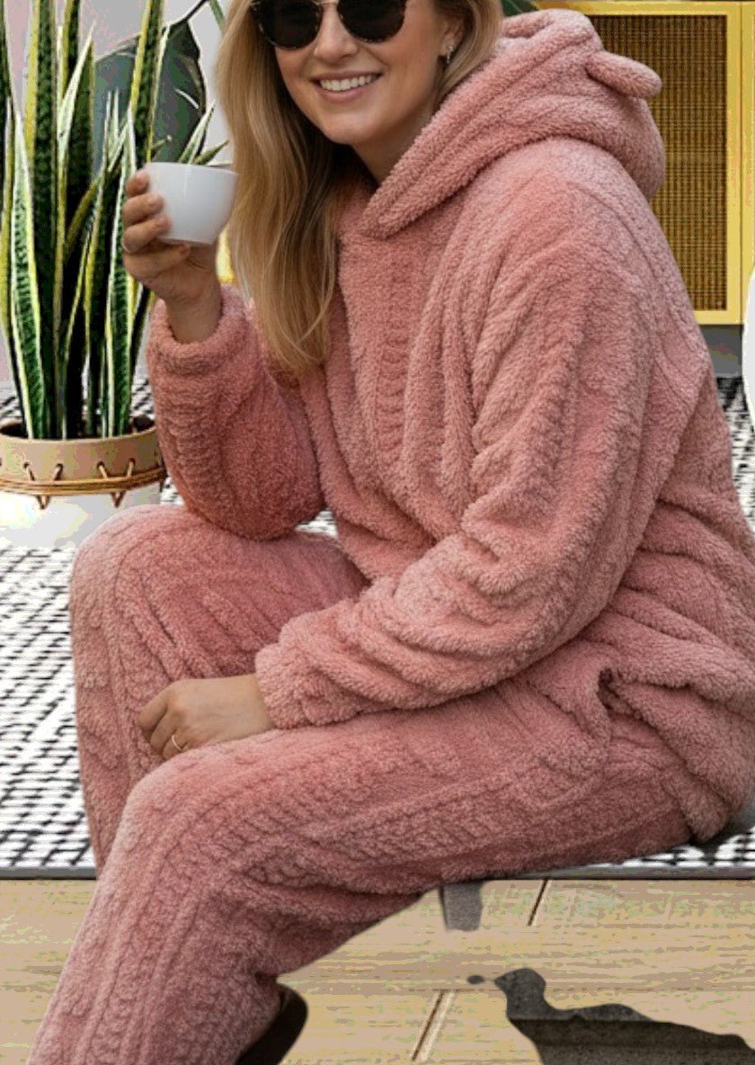 Ladies Pink Plush Ears Pj Set - StylePhase SA
