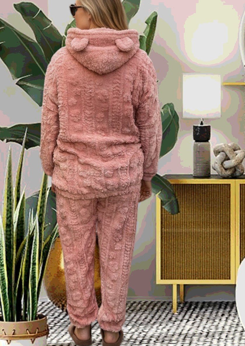 Ladies Pink Plush Ears Pj Set - StylePhase SA