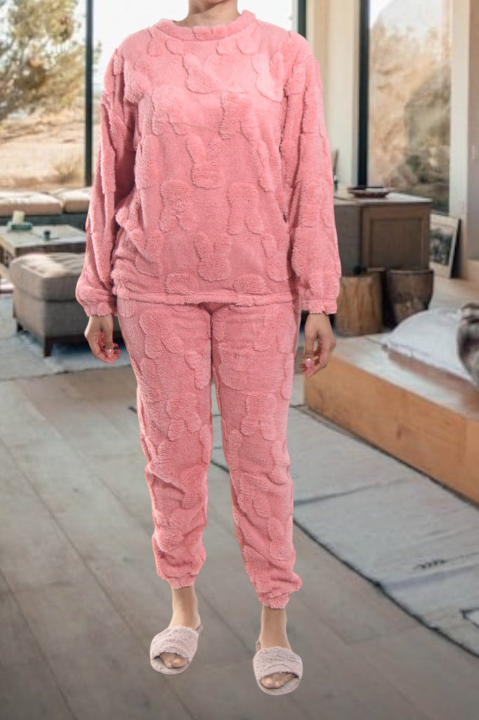 Ladies Pink Plush Pj Set - StylePhase SA