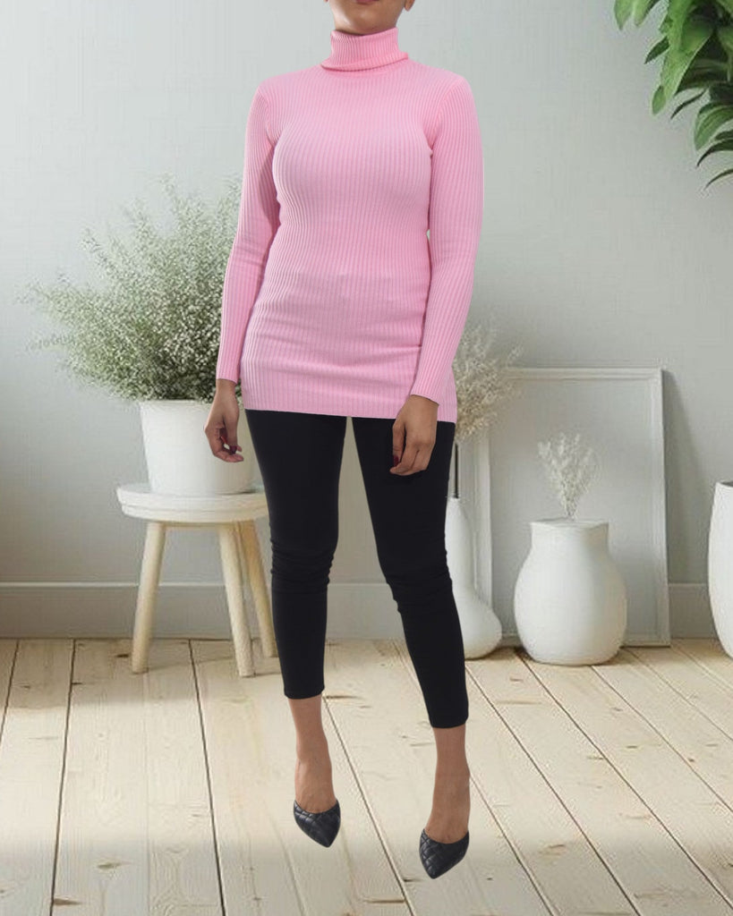 Ladies Pink Polo Neck Dress Top - StylePhase SA