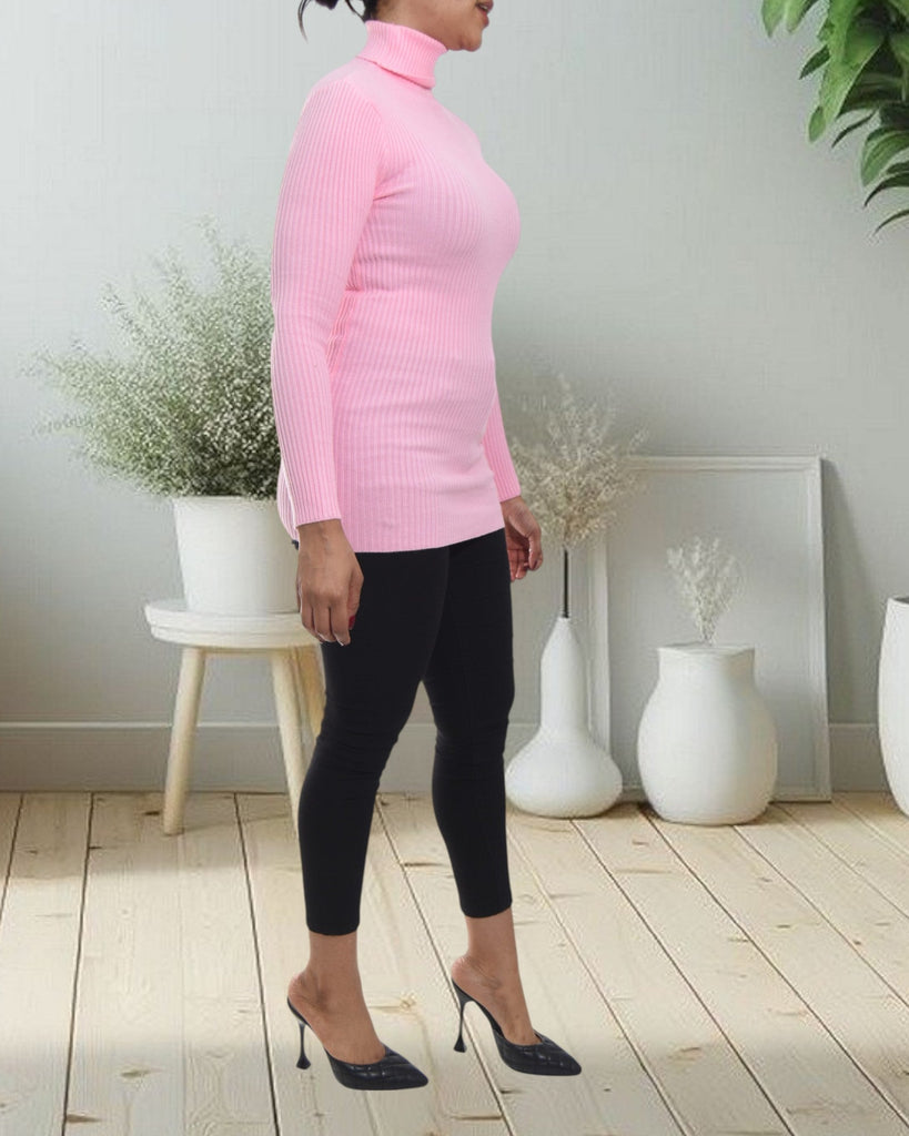 Ladies Pink Polo Neck Dress Top - StylePhase SA