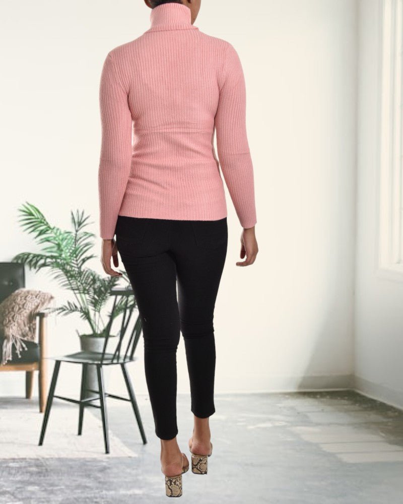 Ladies Pink Polo Neck Jersey - StylePhase SA