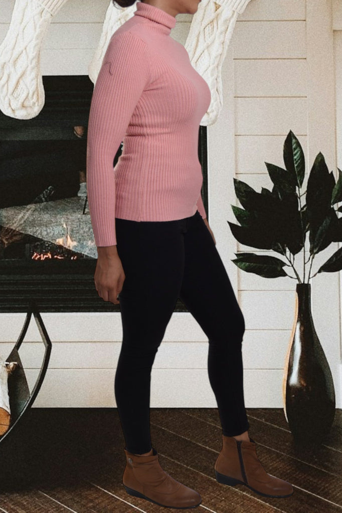 Ladies Pink Polo Neck Jersey - StylePhase SA