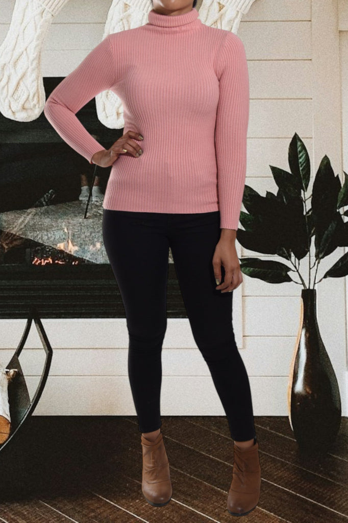 Ladies Pink Polo Neck Jersey - StylePhase SA