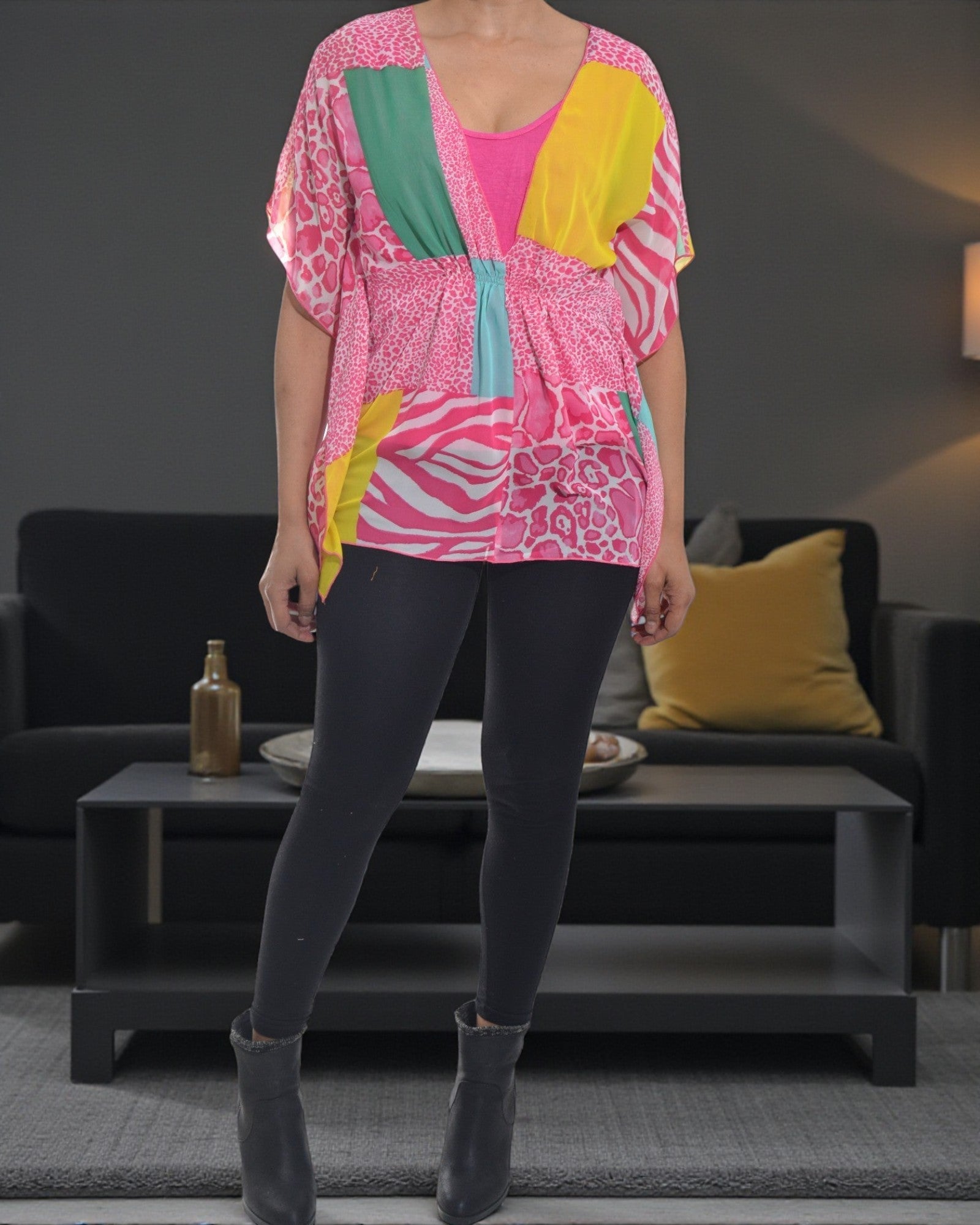 Ladies Pink Poncho Top - StylePhase SA