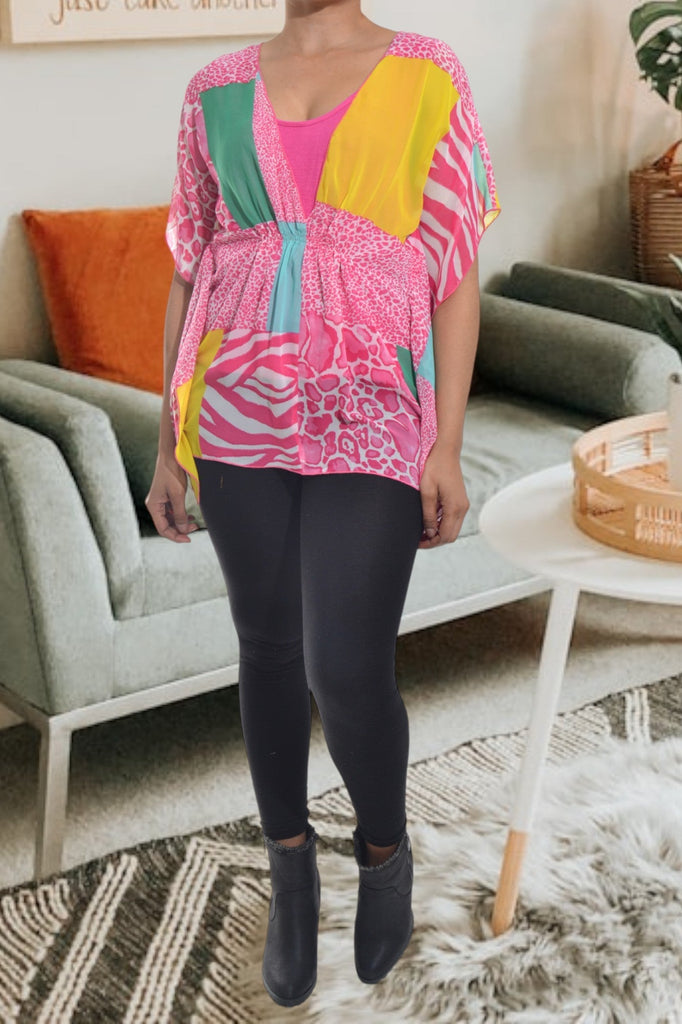 Ladies Pink Poncho Top - StylePhase SA