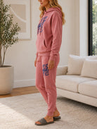 Ladies Pink Printed Fleece Tracksuit-It Is What It Is - StylePhase SA
