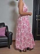 Ladies Pink Printed Tie Front Dress - StylePhase SA