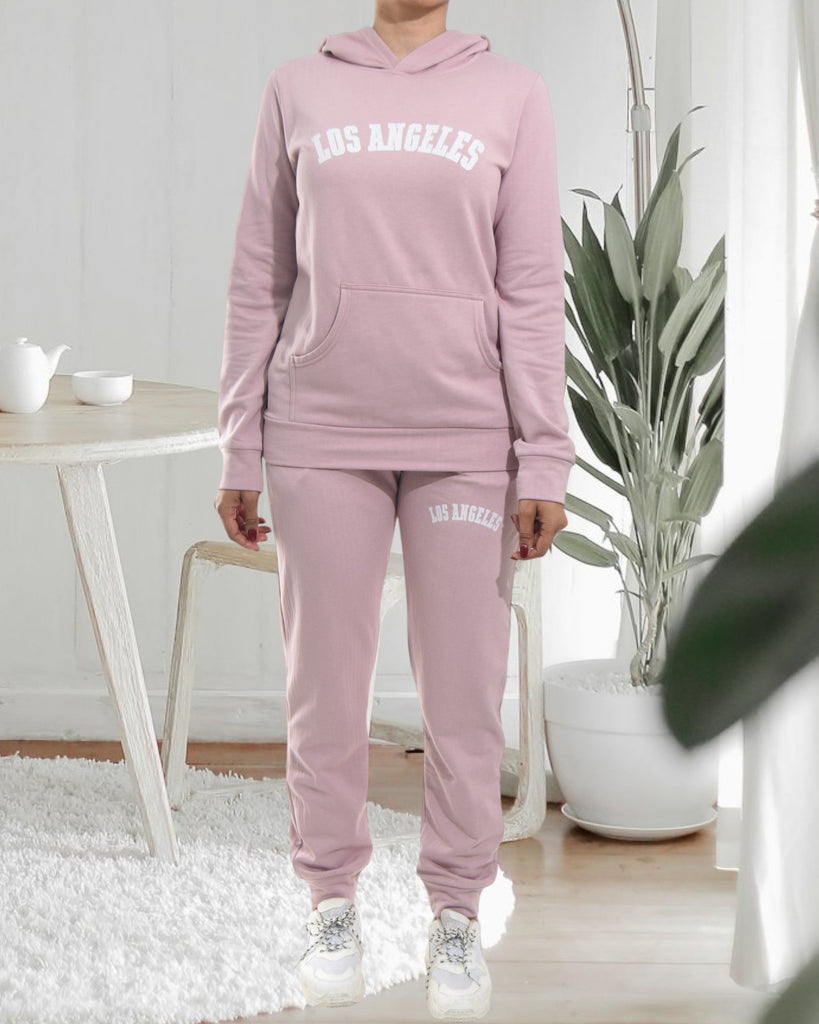 Ladies Pink Printed Tracksuit Set - StylePhase SA