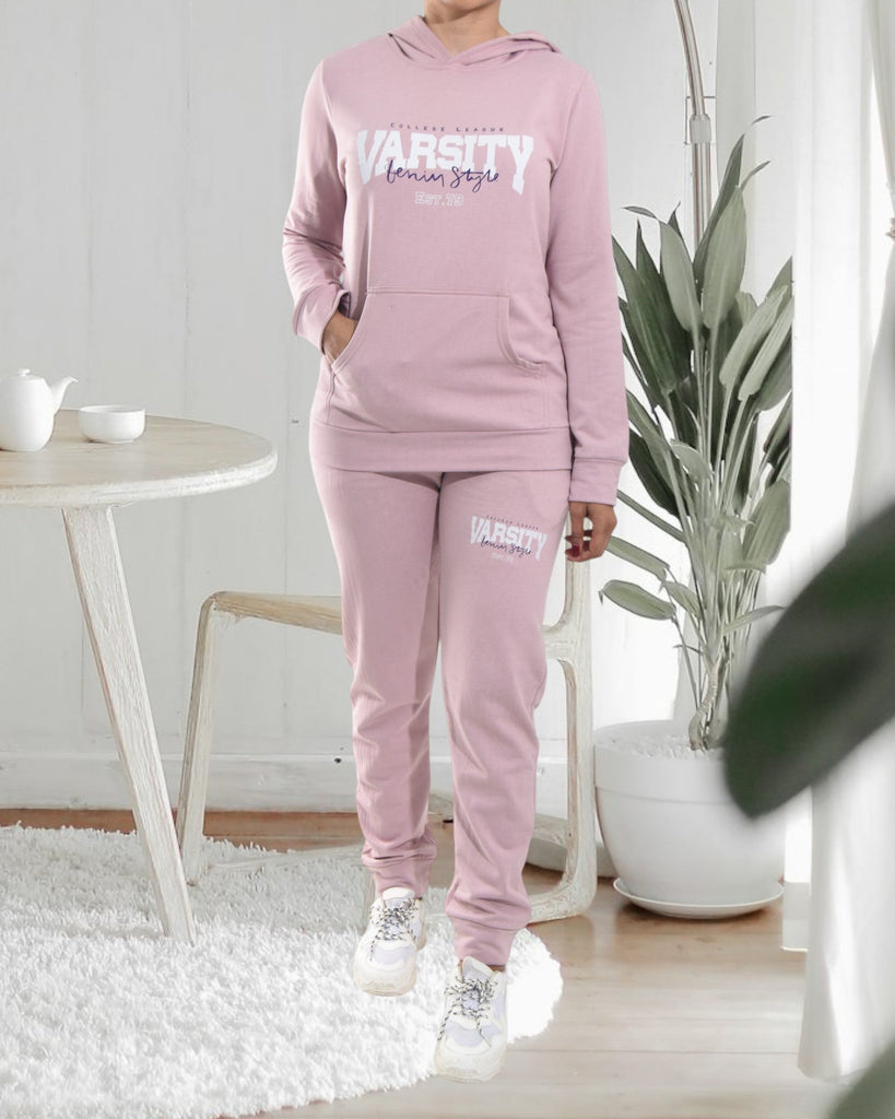 Ladies Pink Printed Tracksuit Set - StylePhase SA