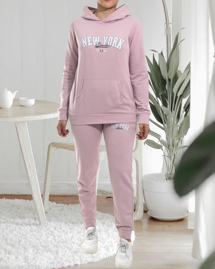 Ladies Pink Printed Tracksuit Set - StylePhase SA