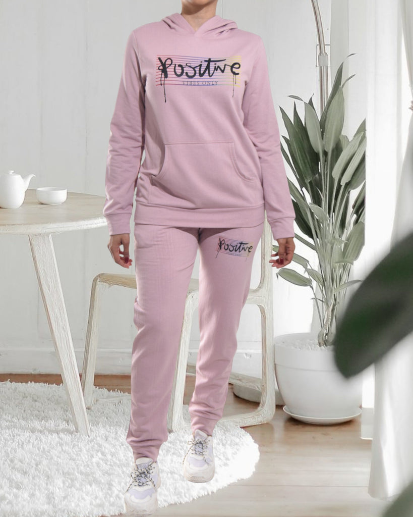 Ladies Pink Printed Tracksuit Set - StylePhase SA