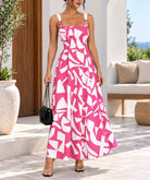 Ladies Pink Ring Detail Strappy Maxi Dress - StylePhase SA