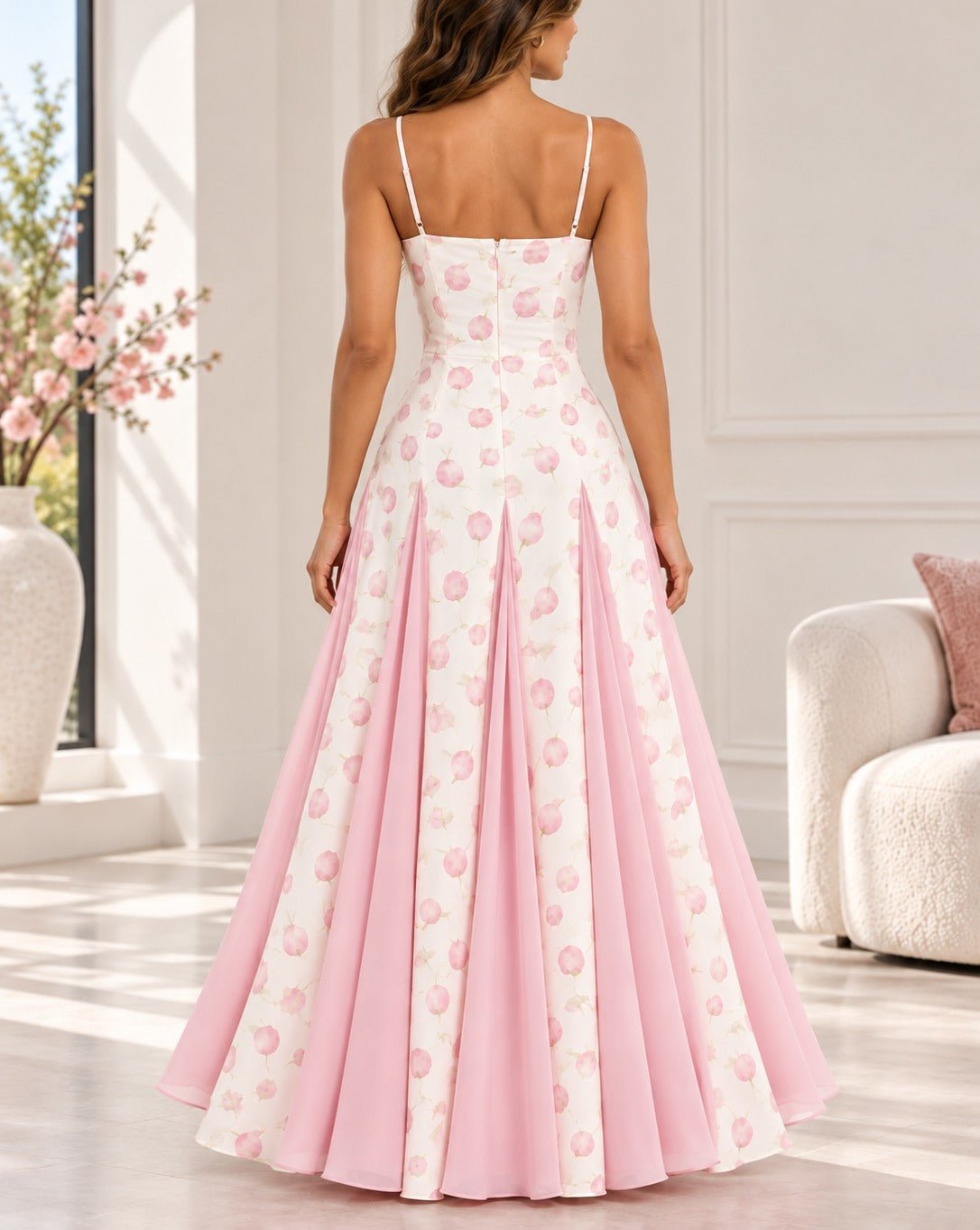 Ladies Pink Rose Maxi Dress - StylePhase SA