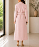 Ladies Pink Side Collar Double Breasted Melton Coat - StylePhase SA
