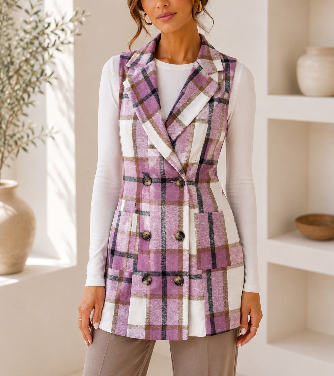 Ladies Pink Sleeveless Melton Shacket - StylePhase SA