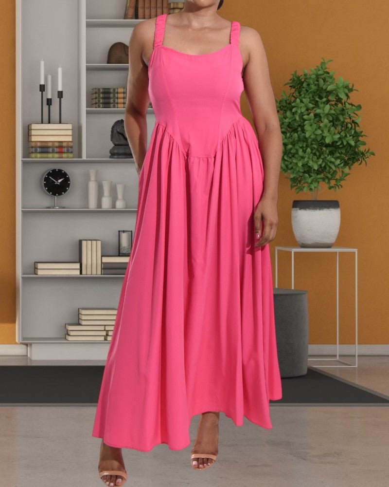 Ladies Pink Strappy Maxi Dress - StylePhase SA