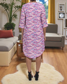 Ladies Pink Stripe Tunic 3/4 Sleeve Dress - StylePhase SA
