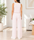 Ladies Pink Stripe Two-Piece Set - StylePhase SA