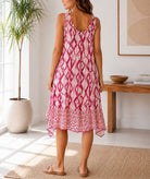 Ladies Pink Tassel Tie Midi Dress - StylePhase SA