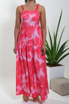 Ladies Pink Thick Strap Tier Dress - StylePhase SA