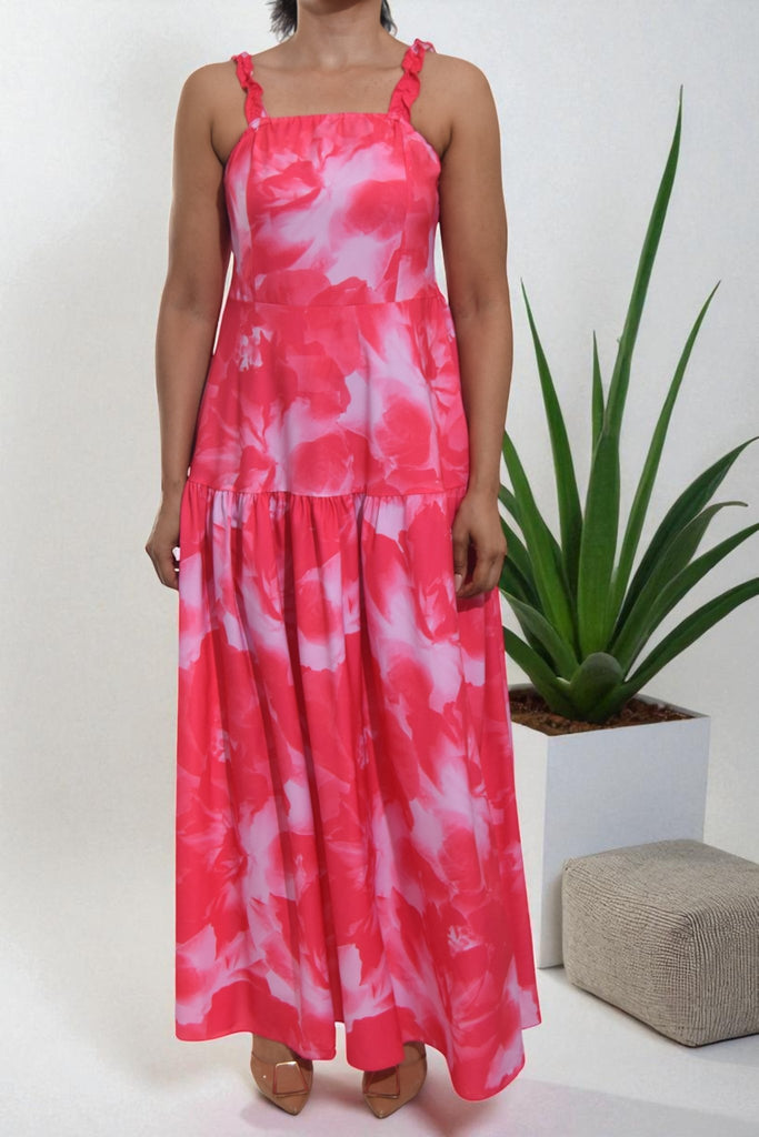 Ladies Pink Thick Strap Tier Dress - StylePhase SA