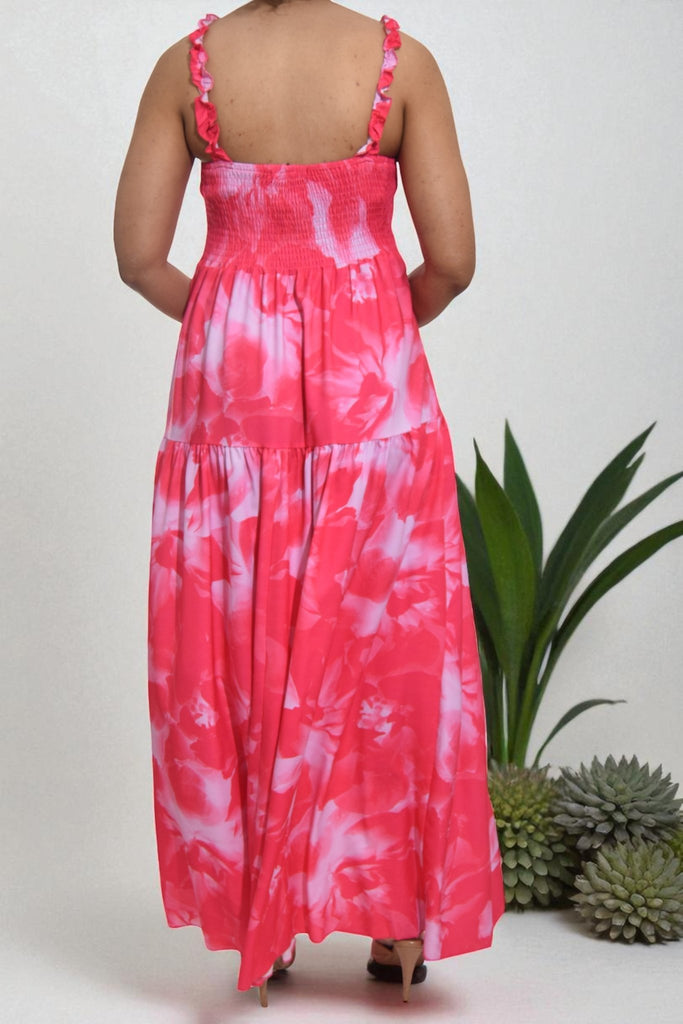 Ladies Pink Thick Strap Tier Dress - StylePhase SA
