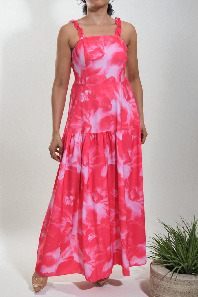 Ladies Pink Thick Strap Tier Dress - StylePhase SA