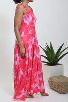 Ladies Pink Thick Strap Tier Dress - StylePhase SA