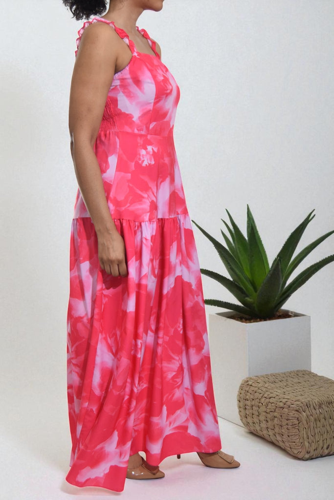 Ladies Pink Thick Strap Tier Dress - StylePhase SA