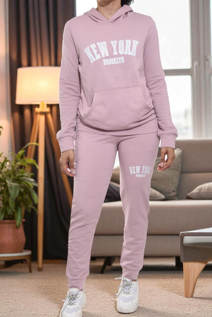 Ladies Pink Tracksuit Set - White New York - StylePhase SA