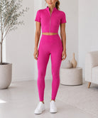 Ladies Pink Zip Up Two-Piece Activewear Set - StylePhase SA