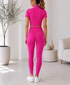 Ladies Pink Zip Up Two-Piece Activewear Set - StylePhase SA