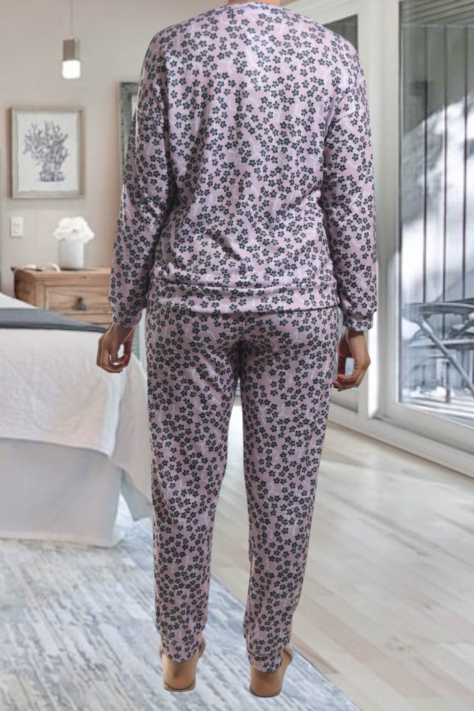 Ladies Pj Set - Black Floral - StylePhase SA