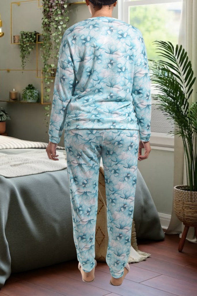 Ladies Pj Set - Blue Flowers - StylePhase SA