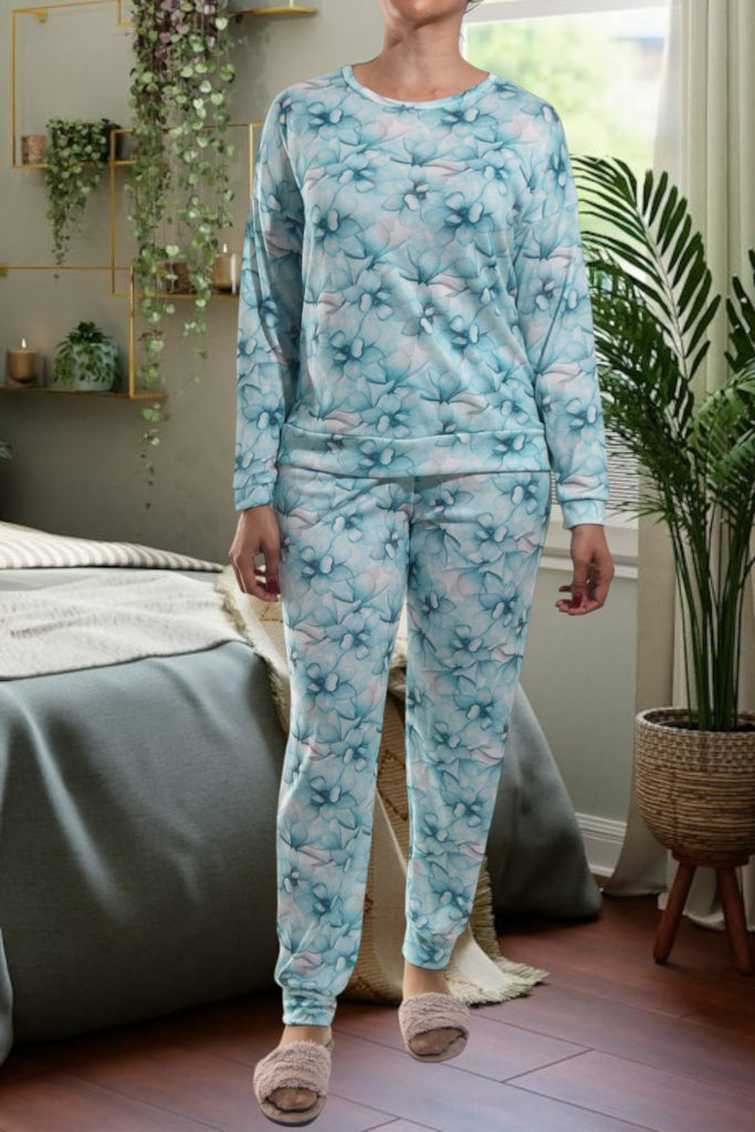 Ladies Pj Set - Blue Flowers - StylePhase SA