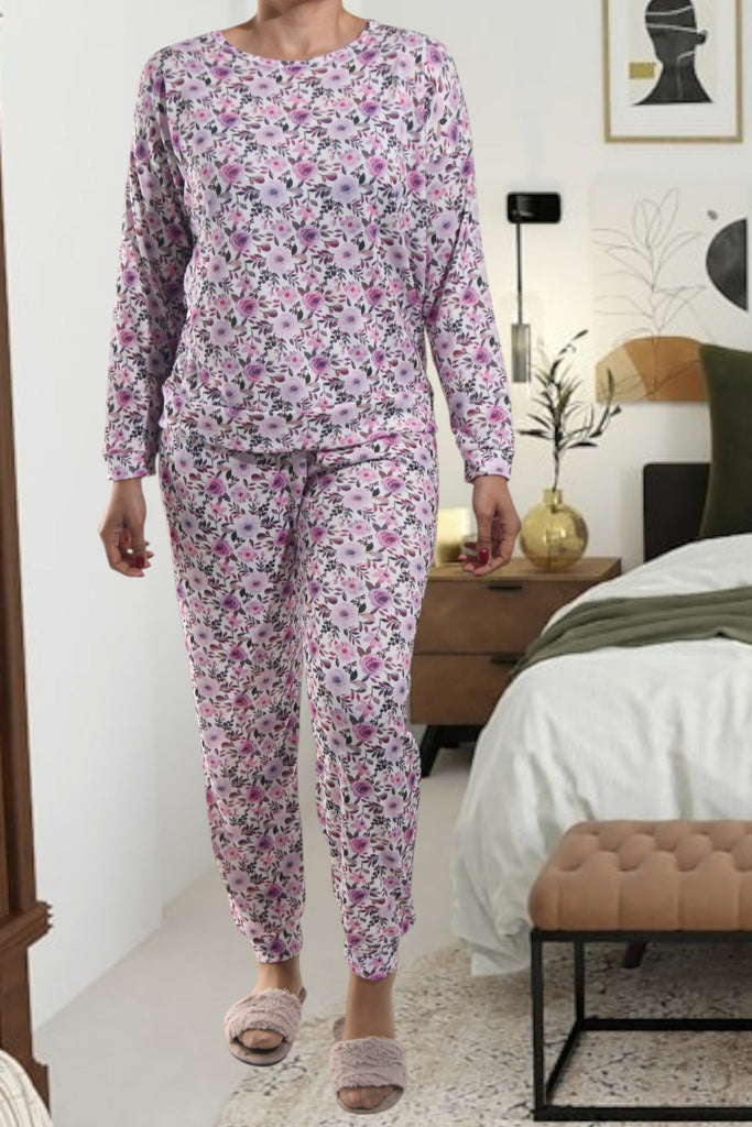 Ladies Pj Set - Lilac Flowers - StylePhase SA
